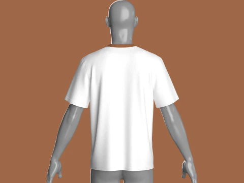 Men Zip Pocket T-Shirt 3D Model