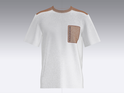 Men Zip Pocket T-Shirt 3Dモデル