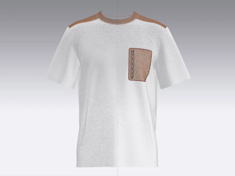 Men Zip Pocket T-Shirt 3D Model