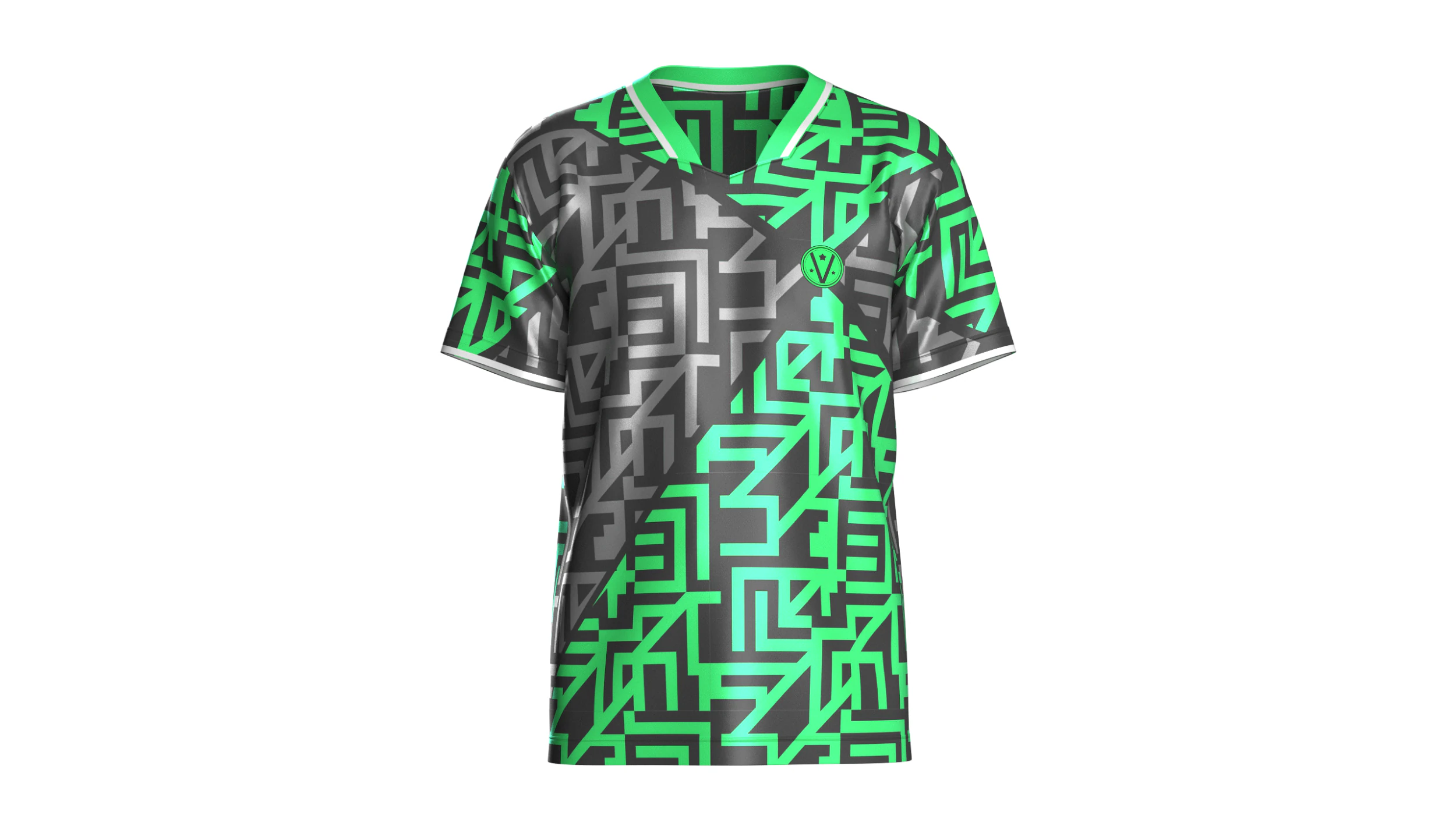 Soccer Black And Green Jersey-Away Kit 3D Model .c4d .max .obj .3ds .fbx .stl .blend 