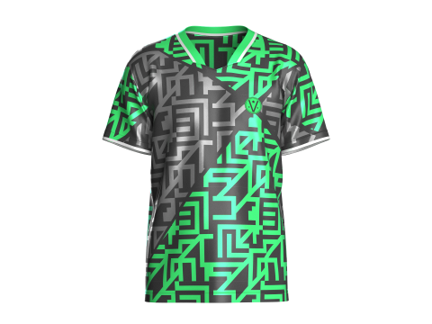 Soccer Black And Green Jersey-Away Kit 3D Model