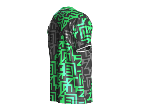 Soccer Black And Green Jersey-Away Kit 3D Model