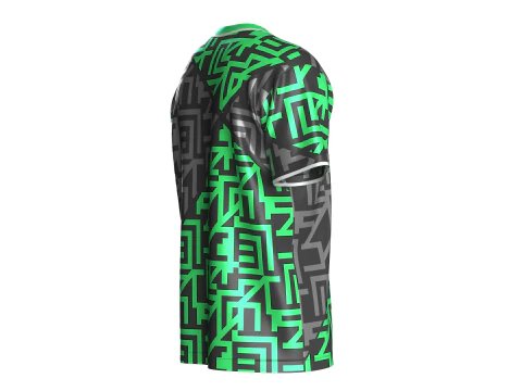 Soccer Black And Green Jersey-Away Kit 3D Model