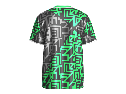 Soccer Black And Green Jersey-Away Kit 3D Model