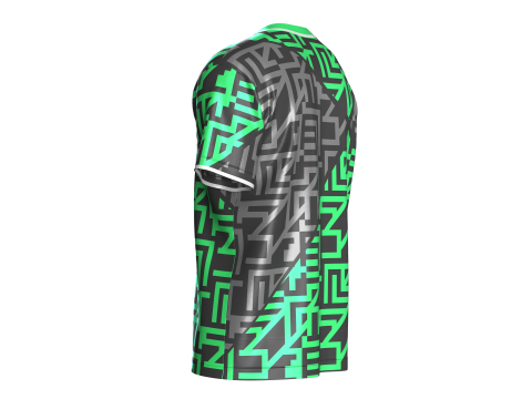Soccer Black And Green Jersey-Away Kit 3D Model