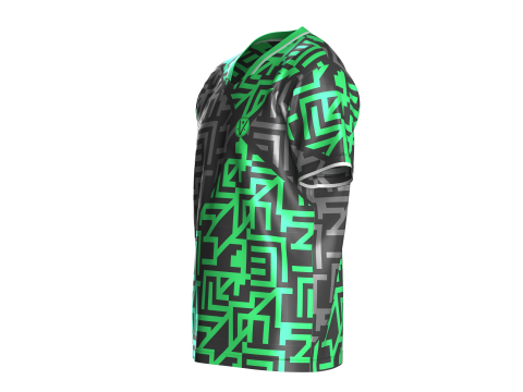 Soccer Black And Green Jersey-Away Kit 3D Model