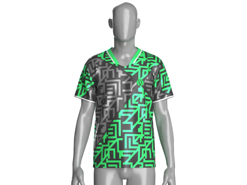 Soccer Black And Green Jersey-Away Kit 3D Model