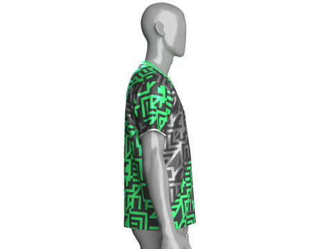 Soccer Black And Green Jersey-Away Kit 3D Model