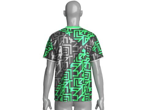 Soccer Black And Green Jersey-Away Kit 3D Model
