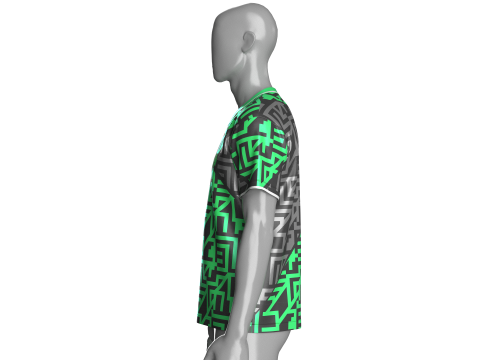 Soccer Black And Green Jersey-Away Kit 3D Model
