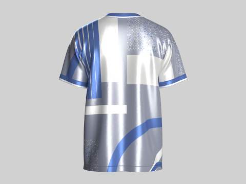 Soccer Blue And White Jersey-Third Kit 3Dモデル