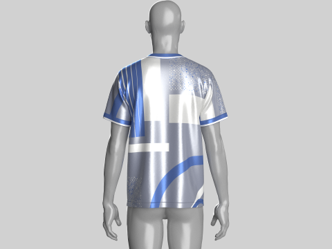 Soccer Blue And White Jersey-Third Kit 3Dモデル