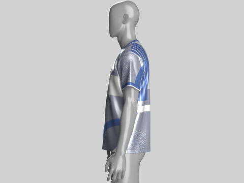 Soccer Blue And White Jersey-Third Kit 3Dモデル