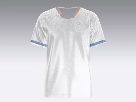 Soccer Blue And White Jersey-Third Kit 3D Model