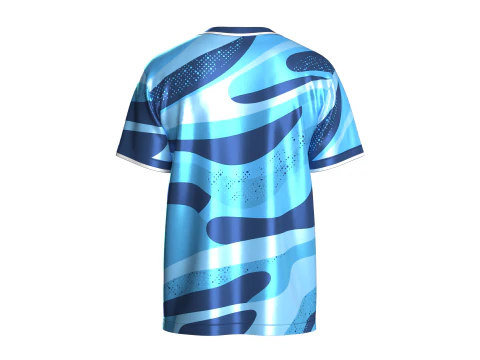Soccer Blue Sport Jersey-Away Kit 3D Model