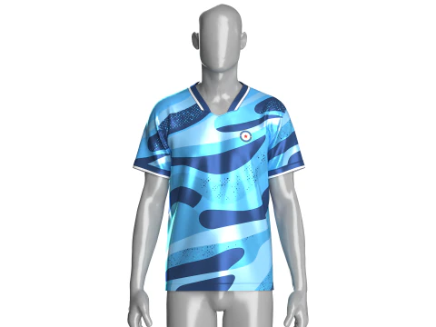 Soccer Blue Sport Jersey-Away Kit 3D Model