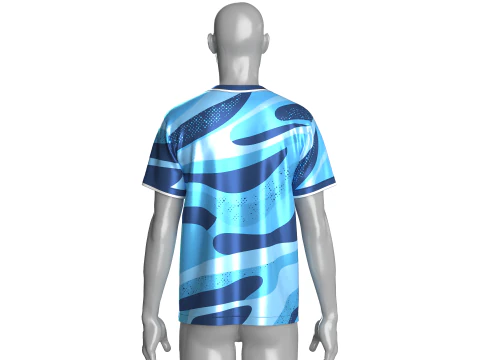 Soccer Blue Sport Jersey-Away Kit 3D Model