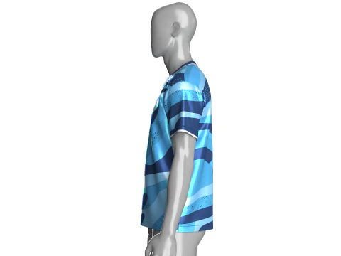 Soccer Blue Sport Jersey-Away Kit 3D Model