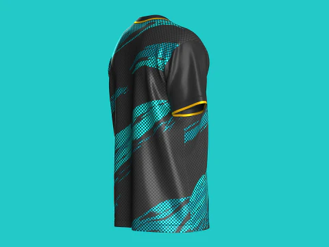 Soccer Mesh Printed Jersey-Third Kit 3D Model