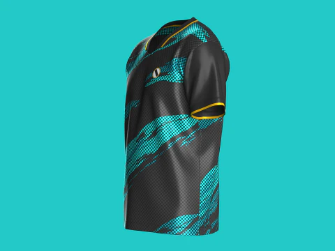 Soccer Mesh Printed Jersey-Third Kit 3D Model