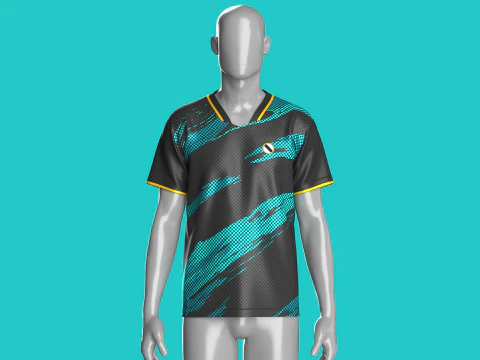 Soccer Mesh Printed Jersey-Third Kit 3D Model