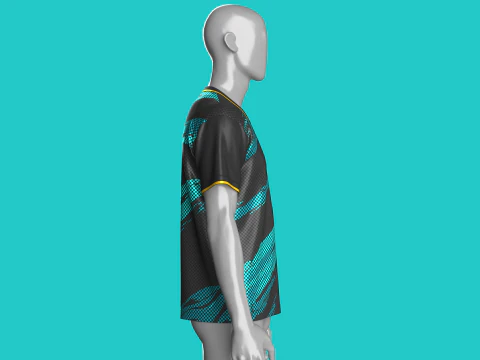Soccer Mesh Printed Jersey-Third Kit 3D Model