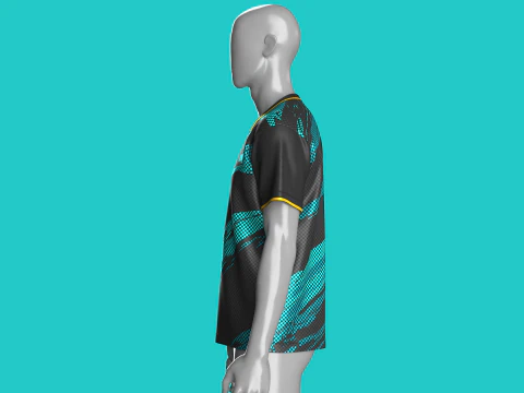 Soccer Mesh Printed Jersey-Third Kit 3D Model