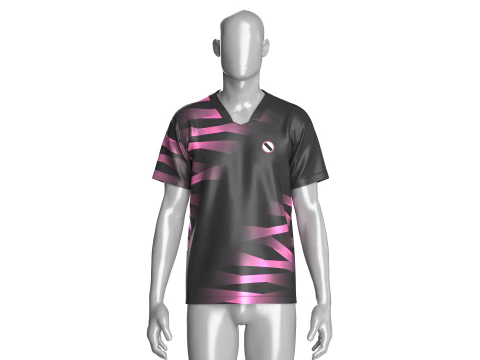Soccer Pink And Black Jersey-Third Kit 3D Model