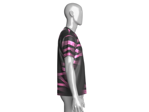Soccer Pink And Black Jersey-Third Kit 3D Model