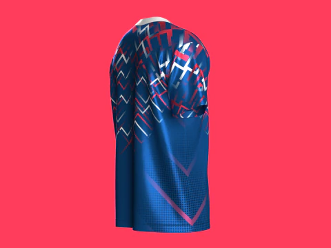 Soccer Printed Sports Jersey-Away Kit 3D Model