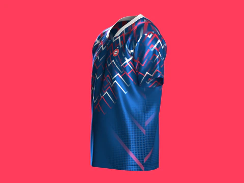 Soccer Printed Sports Jersey-Away Kit 3D Model