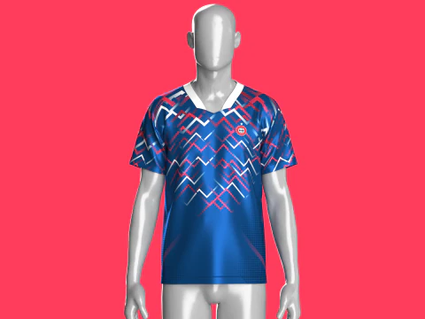 Soccer Printed Sports Jersey-Away Kit 3D Model