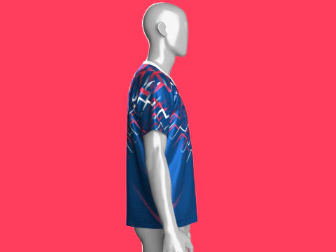 Soccer Printed Sports Jersey-Away Kit 3D Model