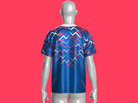 Soccer Printed Sports Jersey-Away Kit 3D Model