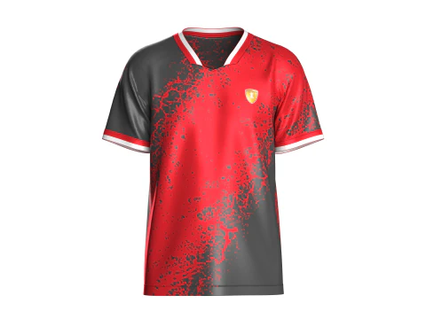 Soccer Red And Black Jersey-Home Kit 3D Model