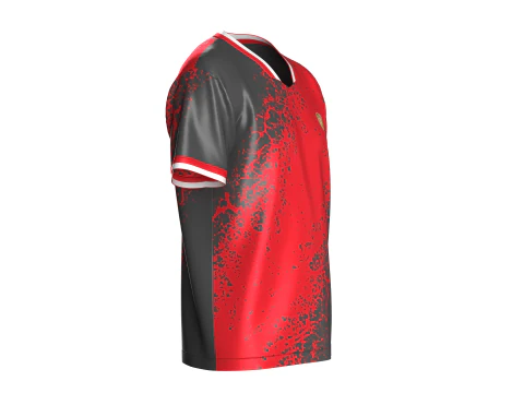 Soccer Red And Black Jersey-Home Kit 3D Model