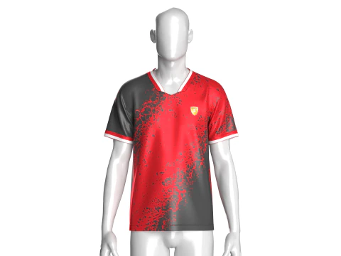 Soccer Red And Black Jersey-Home Kit 3D Model