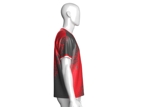Soccer Red And Black Jersey-Home Kit 3D Model