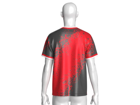Soccer Red And Black Jersey-Home Kit 3D Model