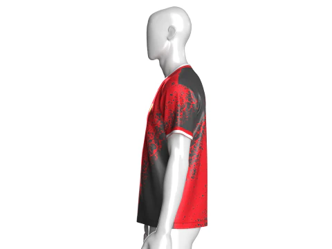 Soccer Red And Black Jersey-Home Kit 3D Model