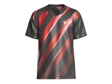 Soccer Red And Black Jersey-Home Kit V2 3D Model