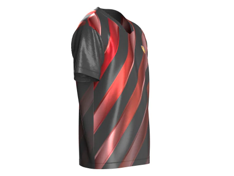 Домашняя форма футбольного красно-черного джерси V2 3D Модель