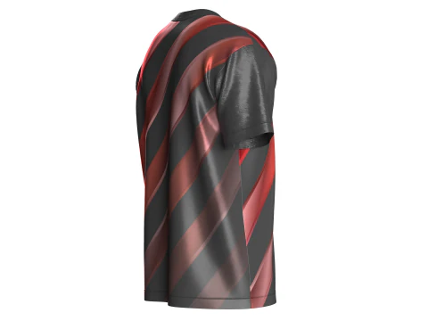 Домашняя форма футбольного красно-черного джерси V2 3D Модель