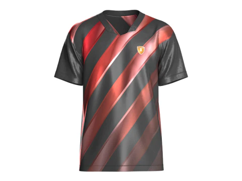 Домашняя форма футбольного красно-черного джерси V2 3D Модель