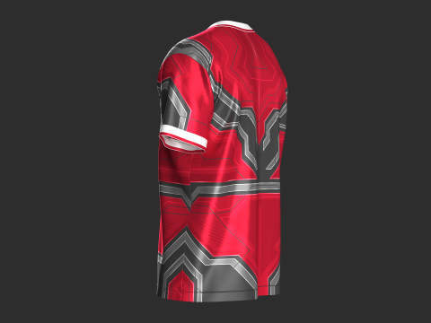 Soccer Red Sports Jersey-Home Kit 3D Model