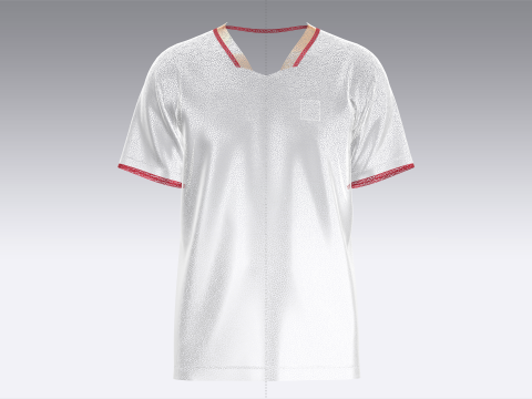 Soccer Red Sports Jersey-Home Kit 3D Model