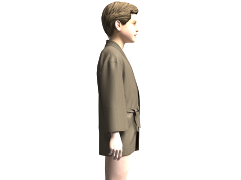Kids Noragi Jacket 3D Model