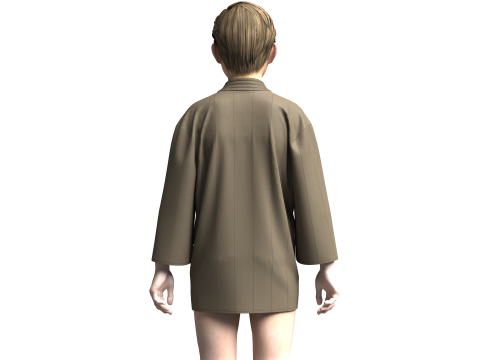 Kids Noragi Jacket 3D Model