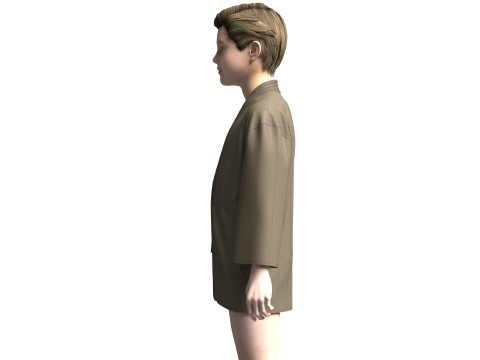 Kids Noragi Jacket 3D Model