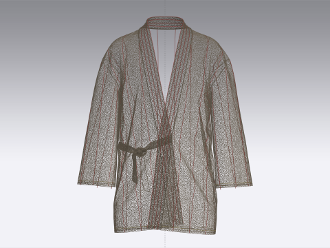 Kids Noragi Jacket 3D Model